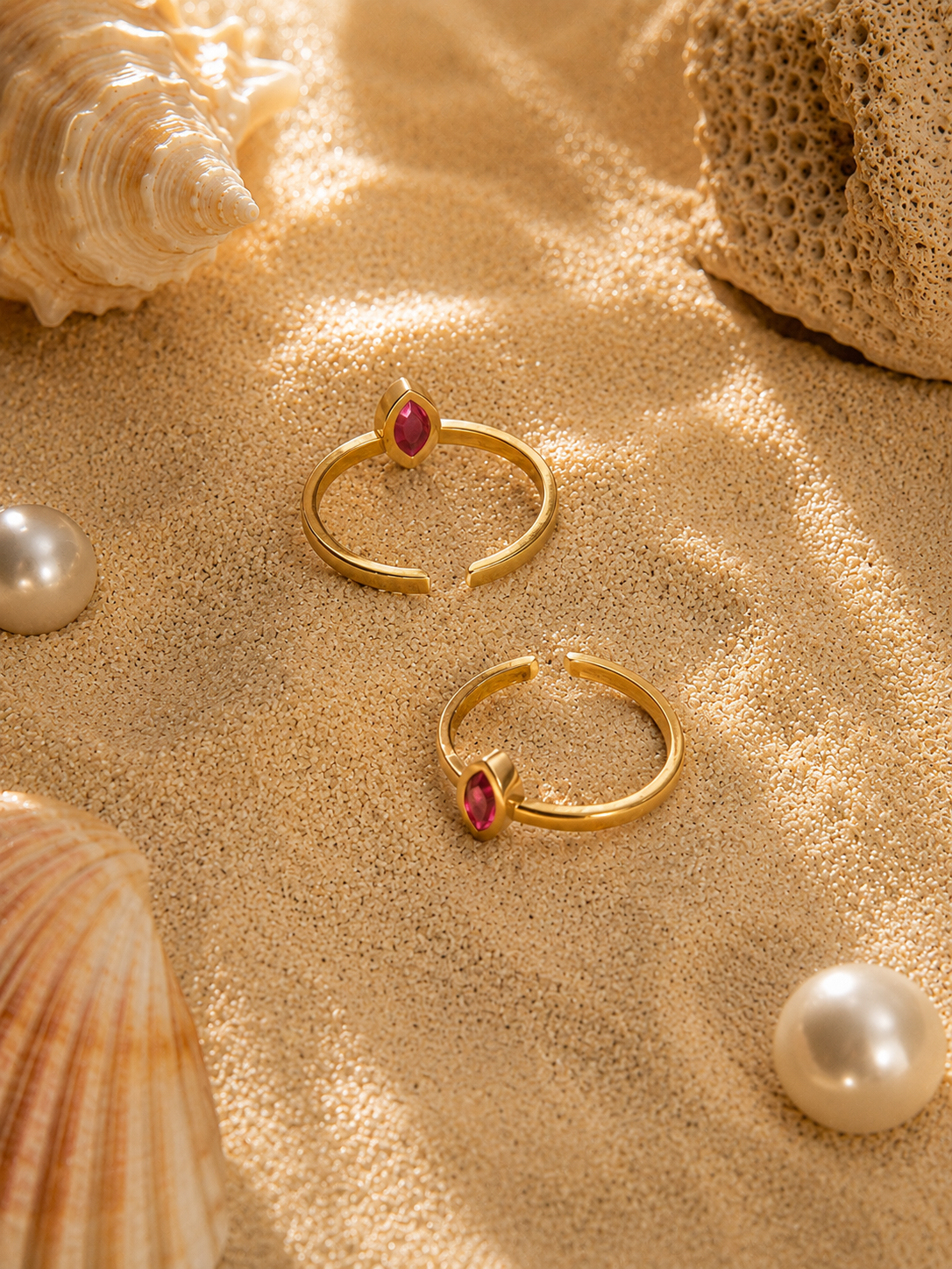 Elegant Ruby Stone Adjustable Toe Ring for Women