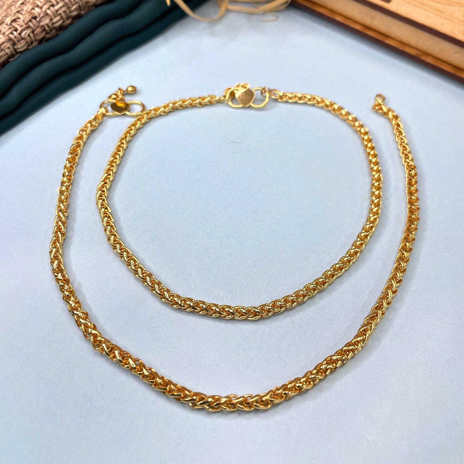 ANTIQUE GOLDEN PLATED ANKLET - Abdesignsjewellery