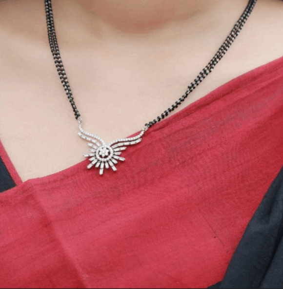 Alice Christy Alluring Silver Choki Diamond Mangalsutra - Abdesignsjewellery