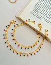Thumbnail for Beautiful Gold Plated Multibeads Anklets - Abdesignsjewellery