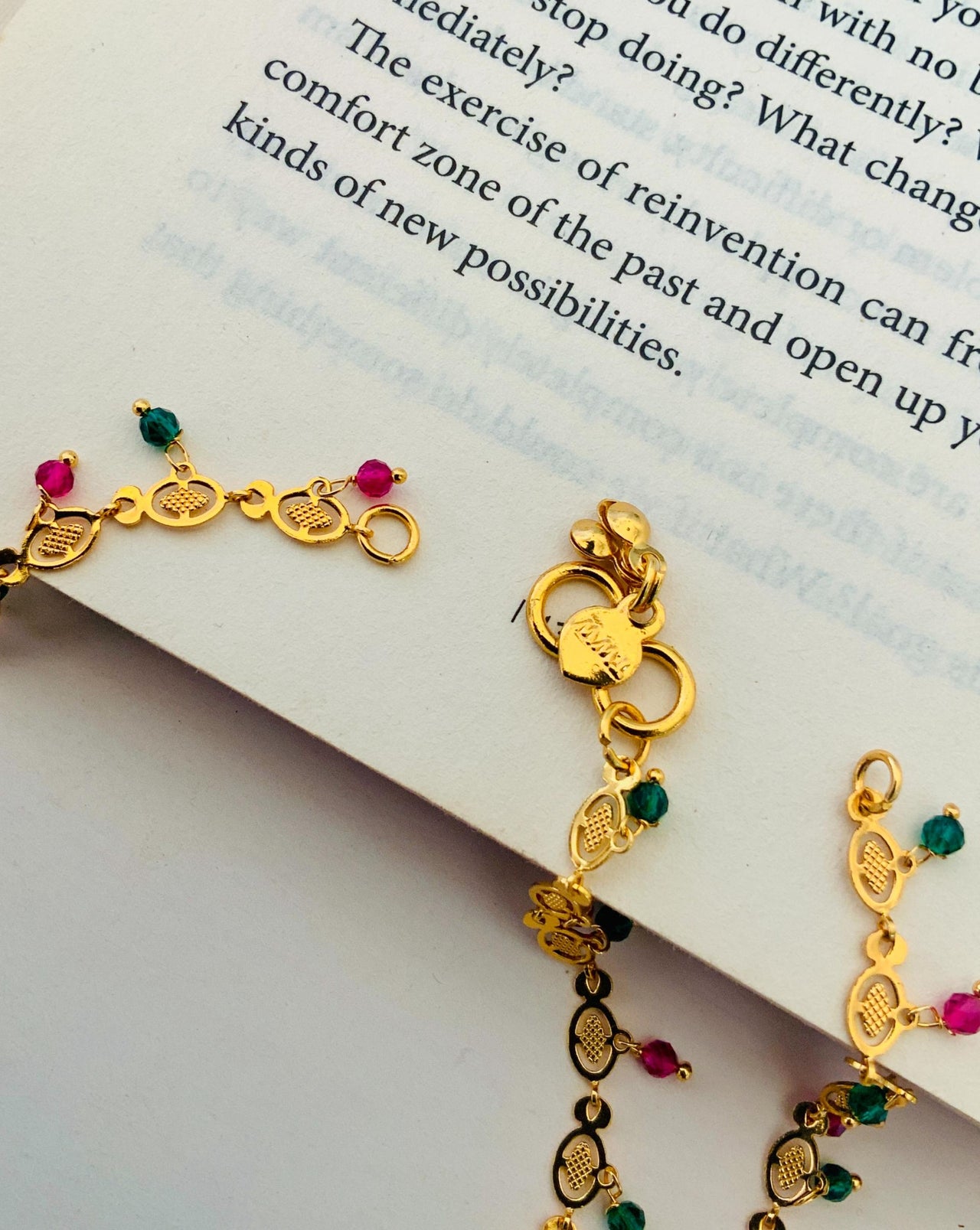 Beautiful Gold Plated Multibeads Anklets - Abdesignsjewellery