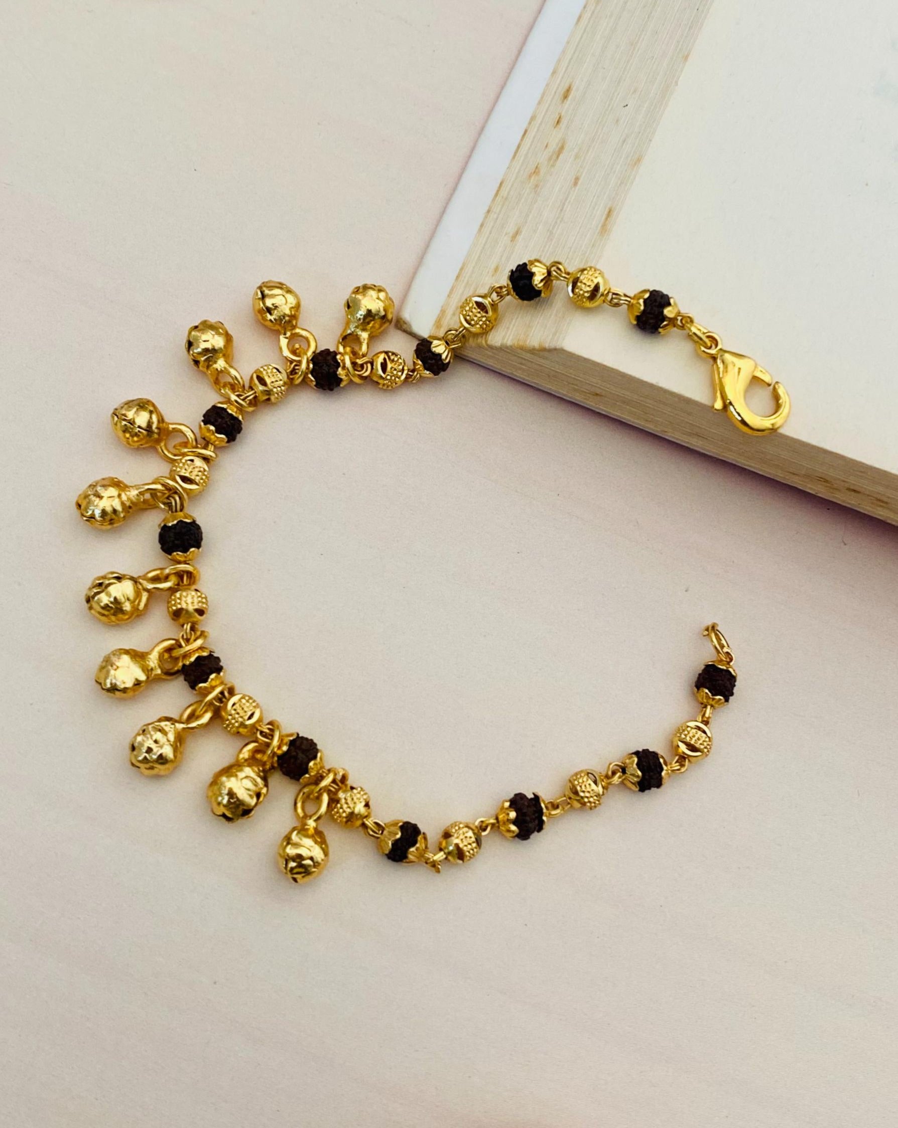 Dazzling Antique Gold Polish Hand Bracelet - Abdesignsjewellery