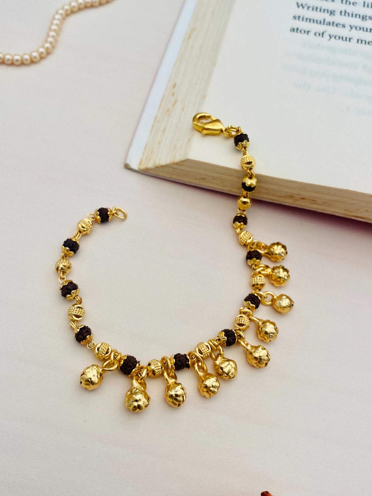 Dazzling Antique Gold Polish Hand Bracelet - Abdesignsjewellery