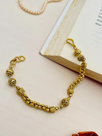 Thumbnail for Finely-crafted Matt Gold Polish Hand Bracelet - Abdesignsjewellery