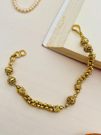 Thumbnail for Finely-crafted Matt Gold Polish Hand Bracelet - Abdesignsjewellery