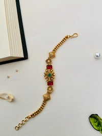 Thumbnail for Dazzling Antique Matt Gold Polish Hand Bracelet - Abdesignsjewellery
