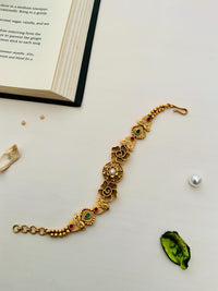 Thumbnail for Exquisite Antique Matt Gold Polish Hand Bracelet - Abdesignsjewellery