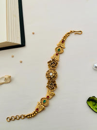 Thumbnail for Exquisite Antique Matt Gold Polish Hand Bracelet - Abdesignsjewellery