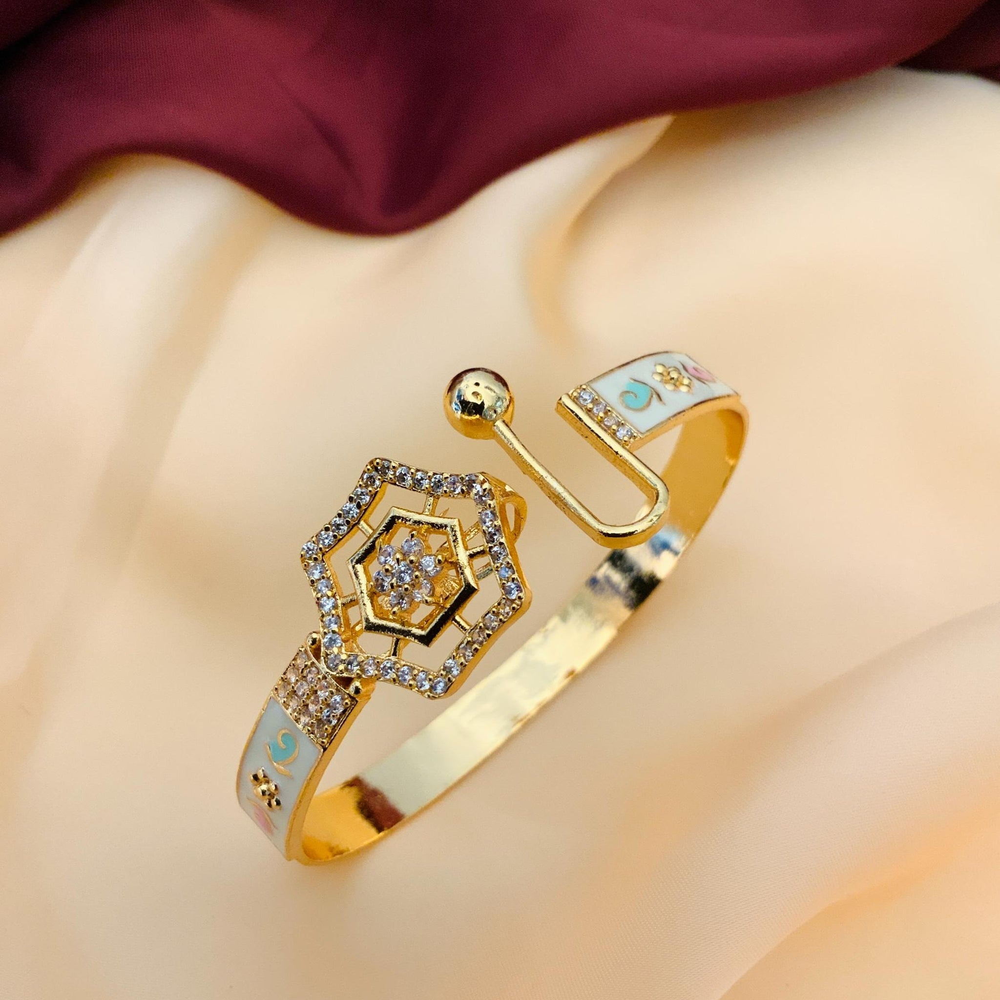 Stunning Gold Plated MeenaKari Hand Bracelet