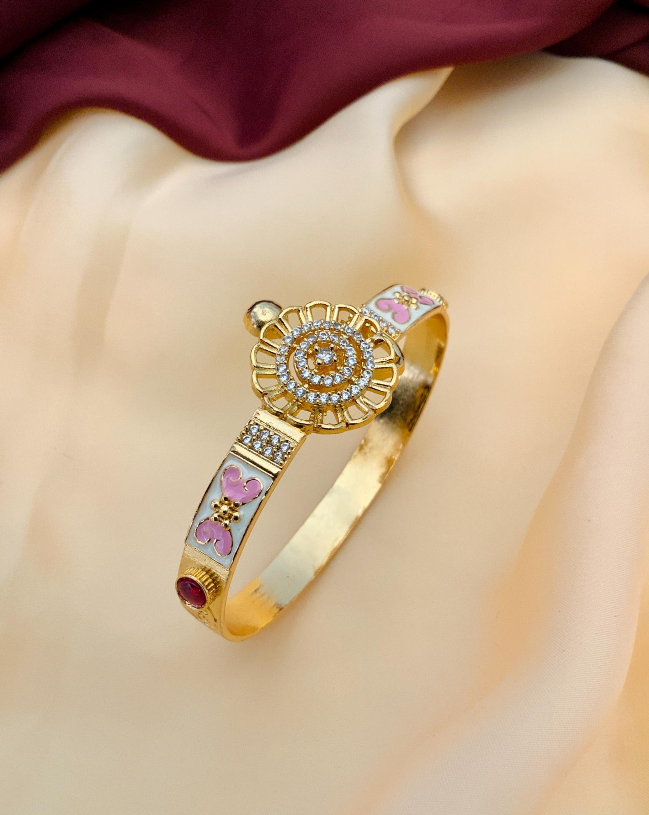 Stunning Gold Plated MeenaKari Hand Bracelet