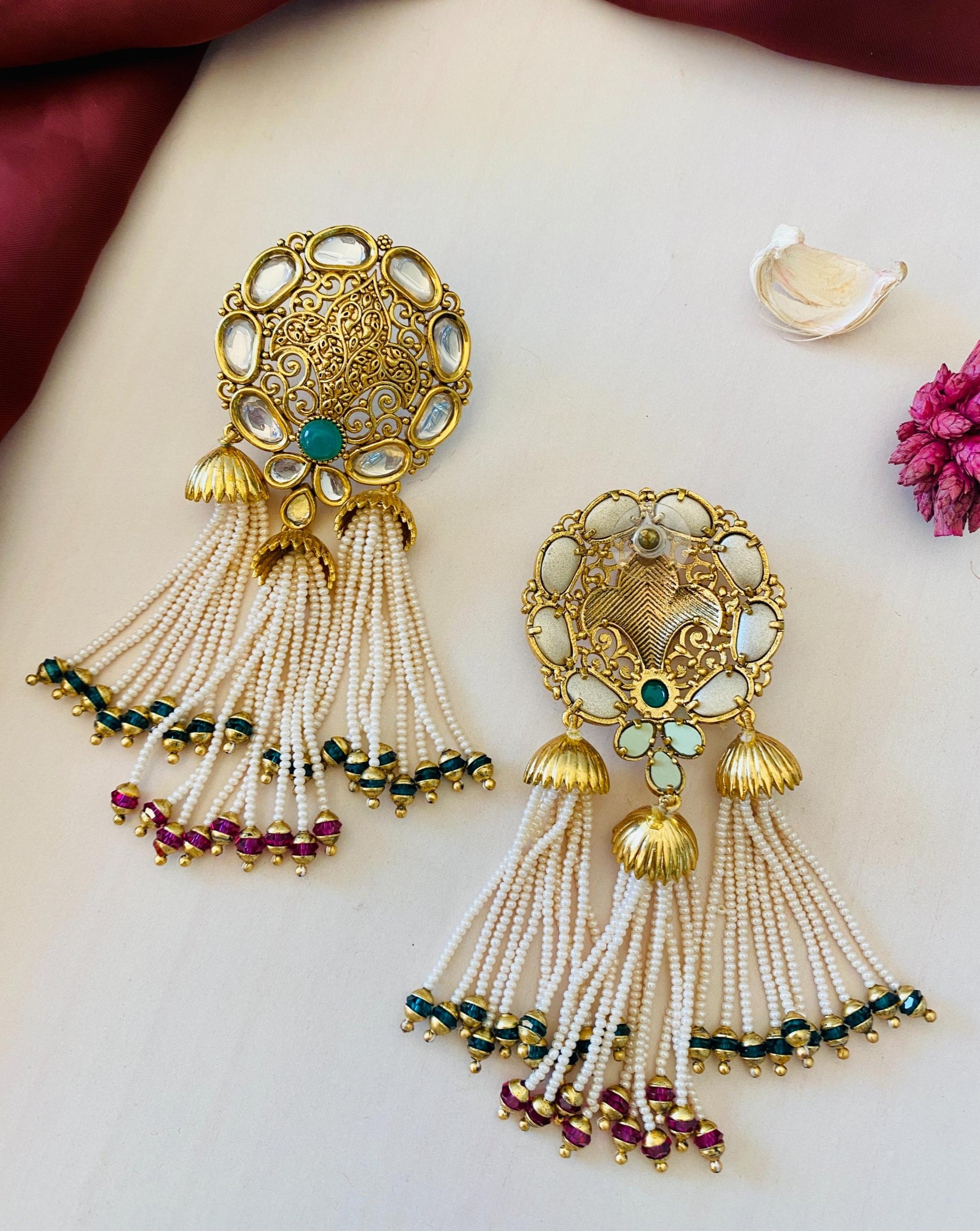 Antique Kundan Bridal Necklace Set - Abdesignsjewellery