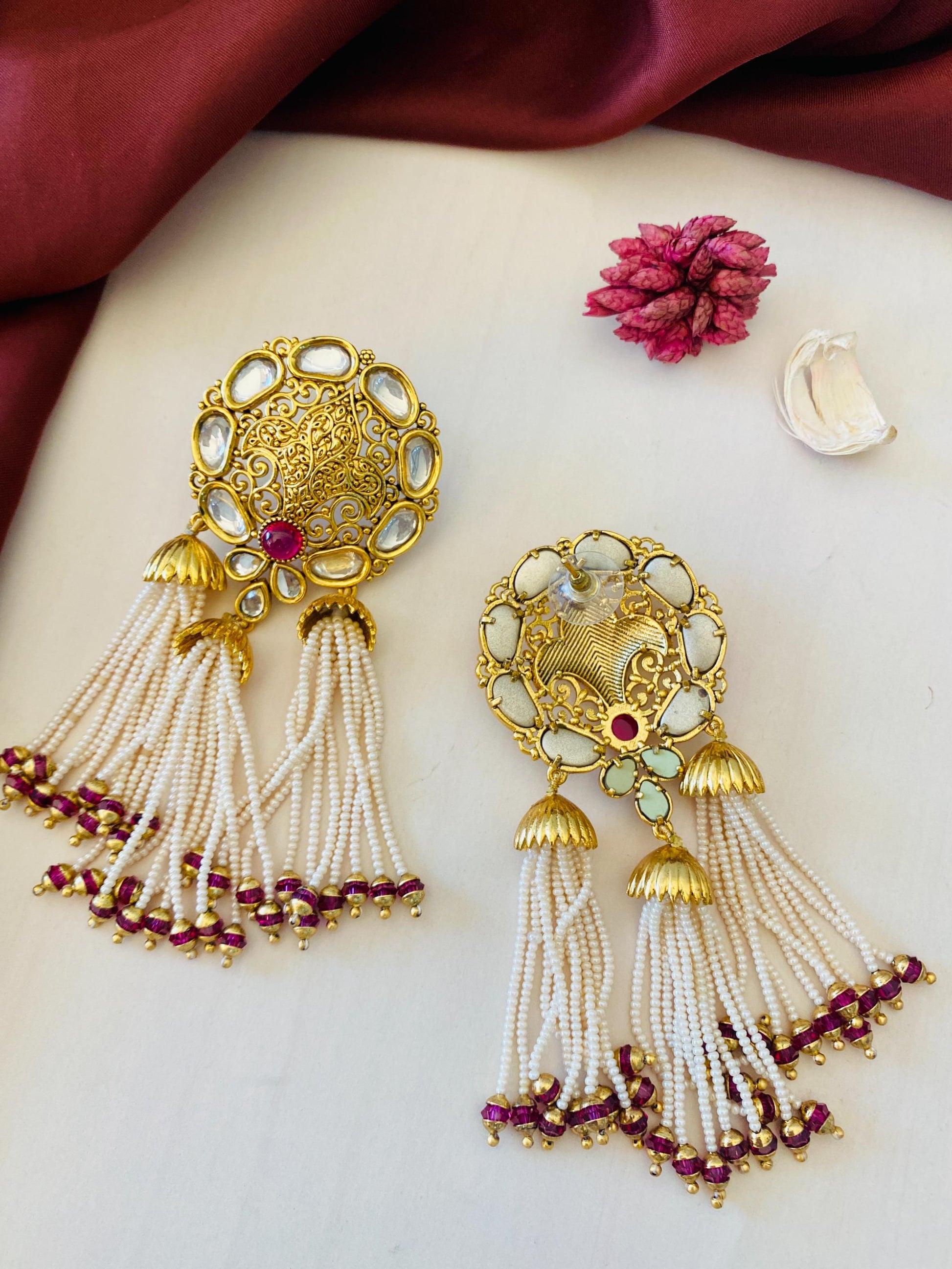 Antique Kundan Bridal Necklace Set - Abdesignsjewellery