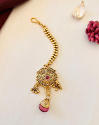 Thumbnail for Antique Gold Tone Ruby Stone Bridal Necklace Combo - Abdesignsjewellery