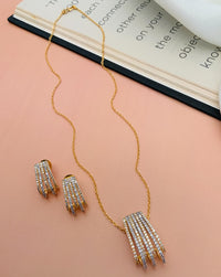 Thumbnail for Gold Plated Pendant Chain & Earrings For Women