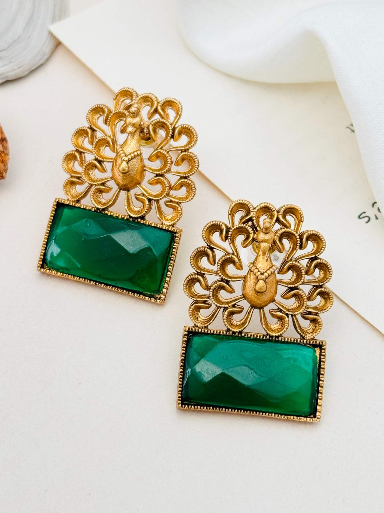 Antique Peacock Designer Earring