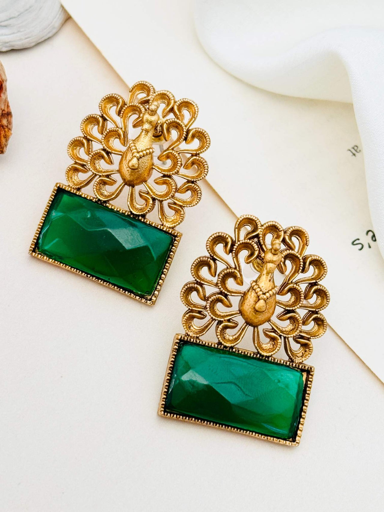 Antique Peacock Designer Earring