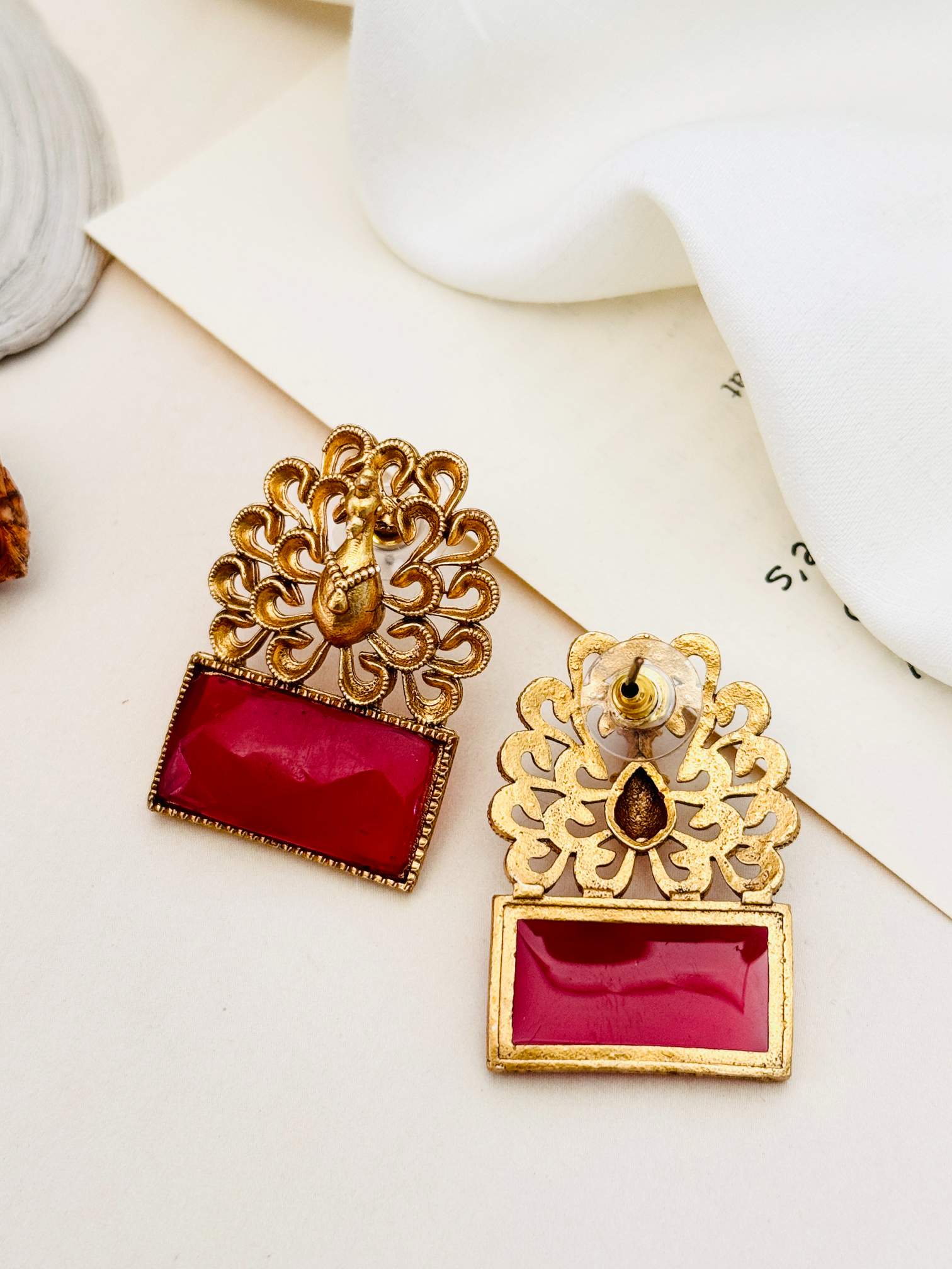 Antique Peacock Designer Earring