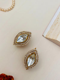 Thumbnail for Classic Gold Plated Polki Marquise Earrings - Abdesignsjewellery
