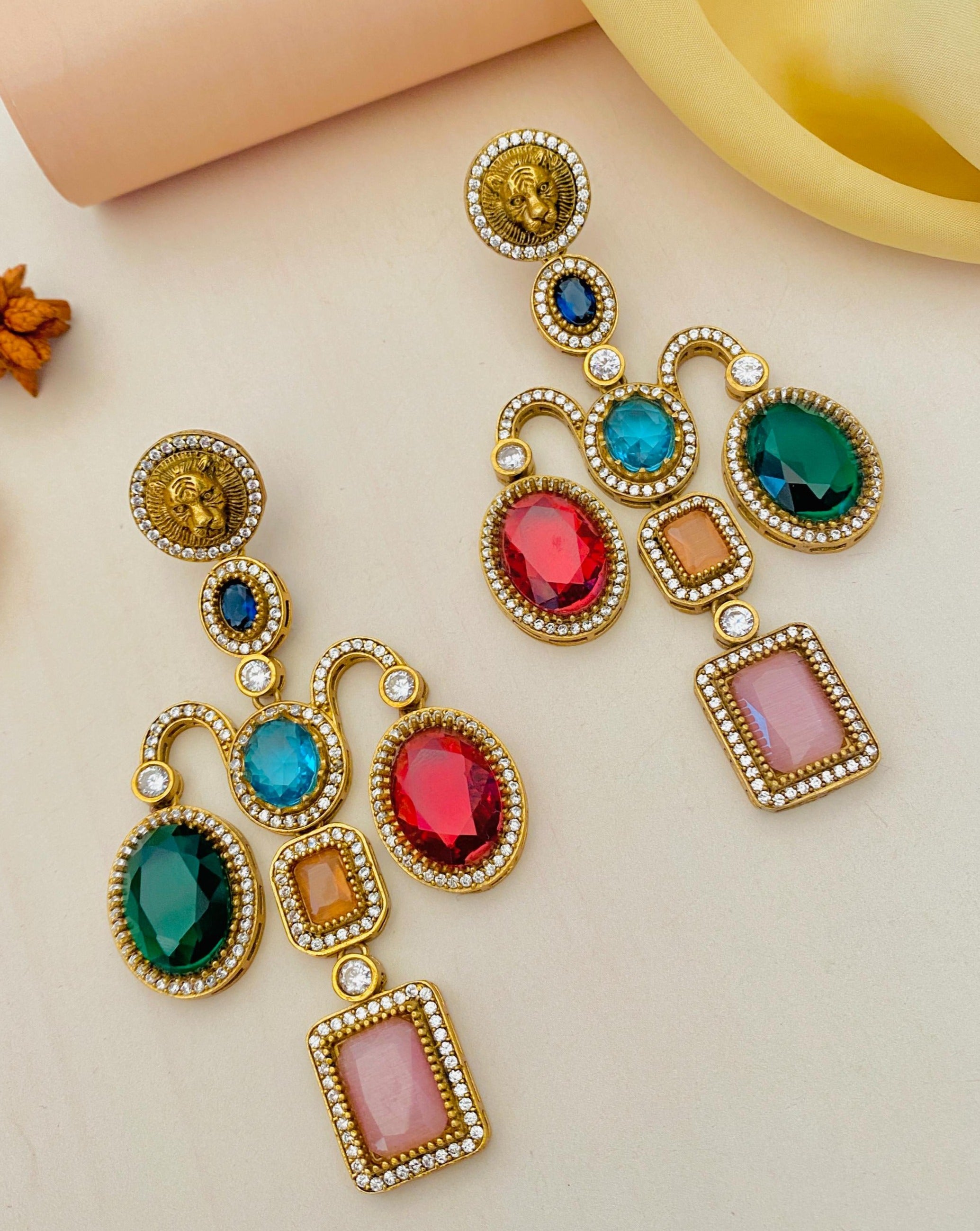 Gold Plated Sabyasachi Designer Indian Earrings Set - Abdesignsjewellery