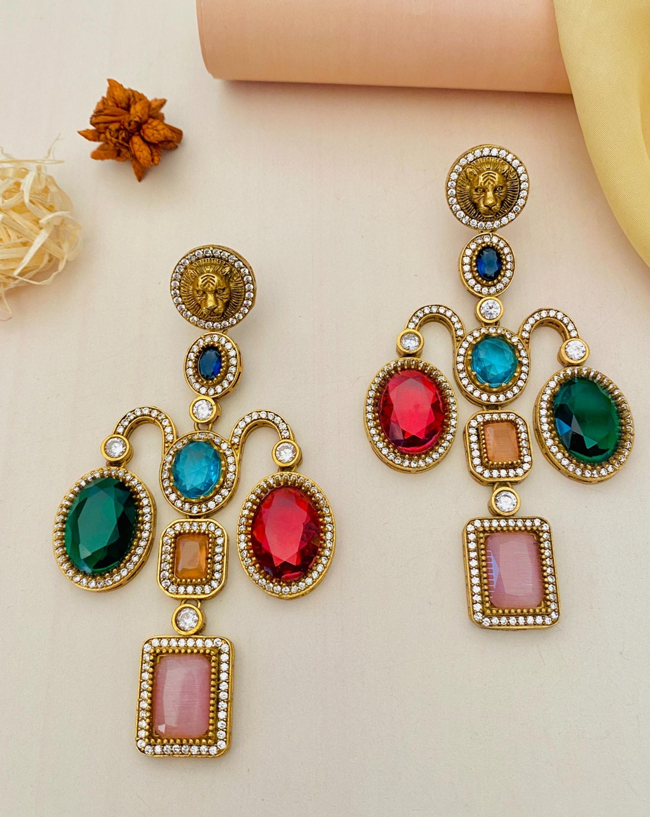 Gold Plated Sabyasachi Designer Indian Earrings Set - Abdesignsjewellery