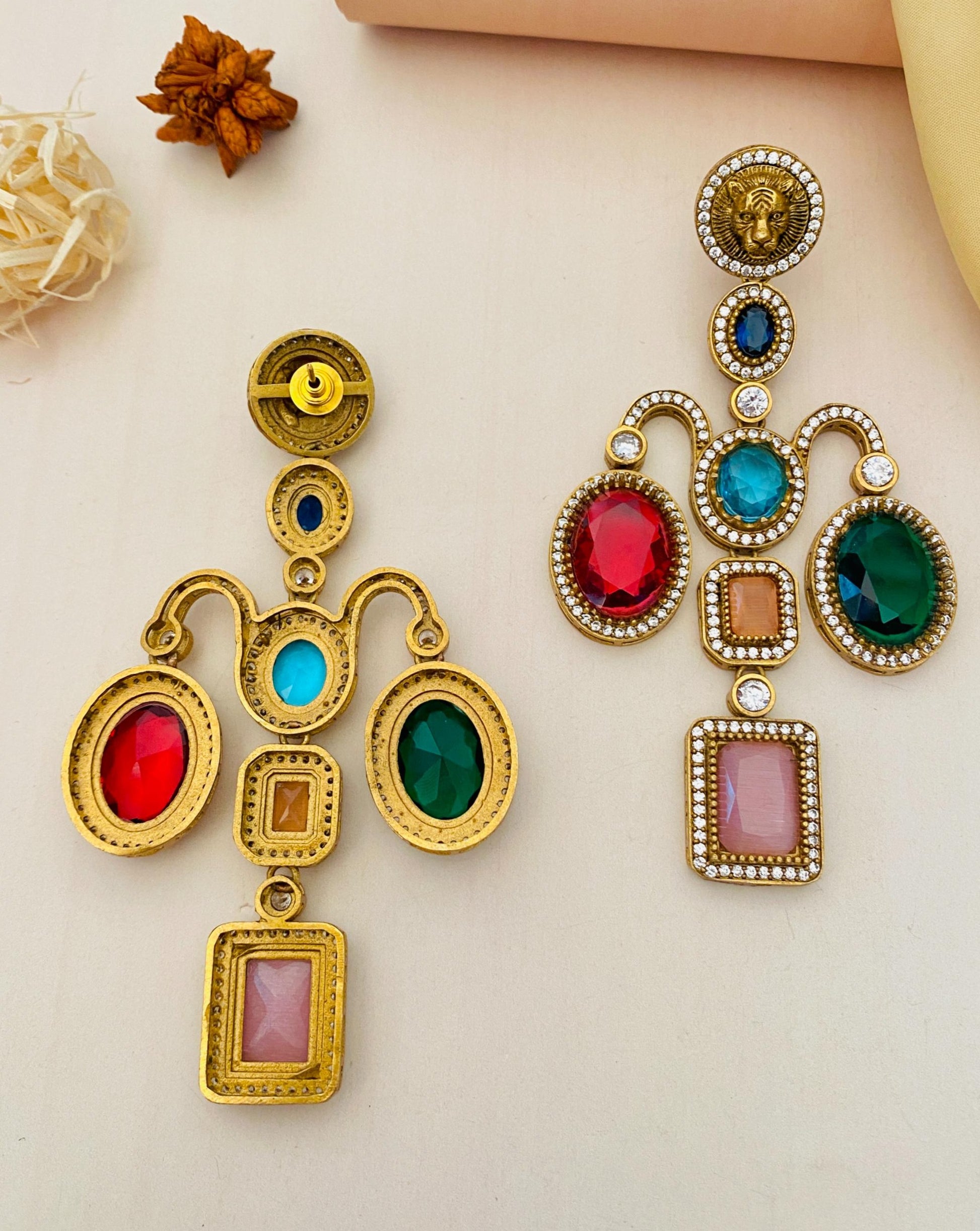 Gold Plated Sabyasachi Designer Indian Earrings Set - Abdesignsjewellery
