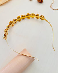 Thumbnail for Exquisite Gold Plated Lotus Mathapatti Sheesh Phool Hairband - Abdesignsjewellery