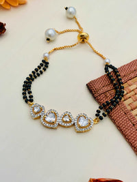Thumbnail for Alluring Gold Plated American Diamond Mangalsutra Bracelet - Abdesignsjewellery