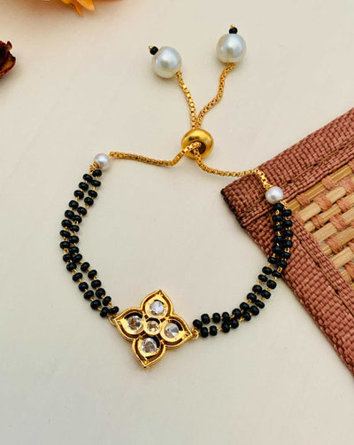 Aesthetic Gold Plated Kundan Mangalsutra Bracelet