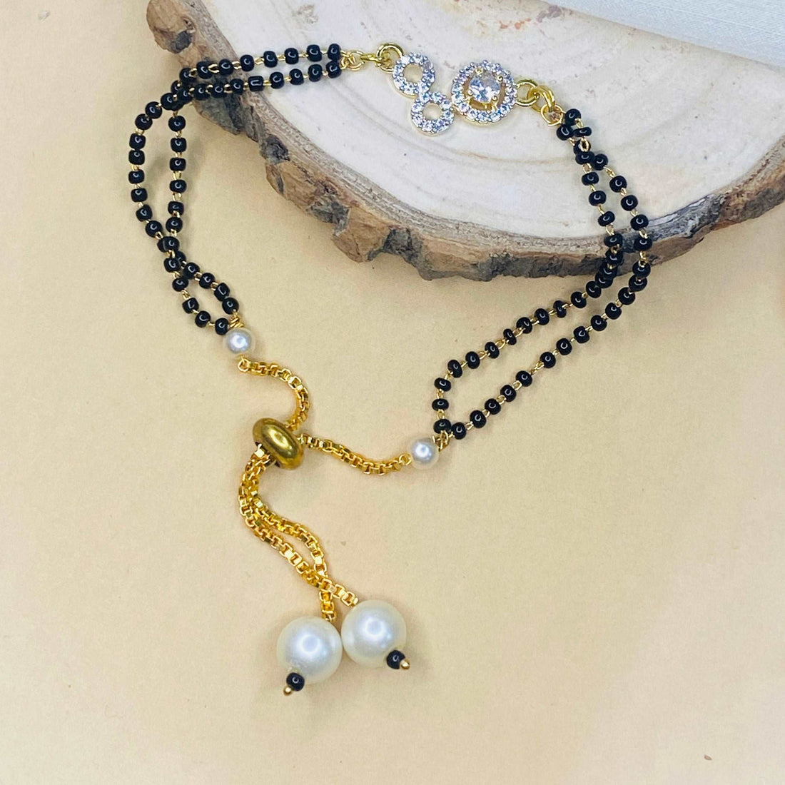 American Diamond Round Hand Mangalsutra - Abdesignsjewellery