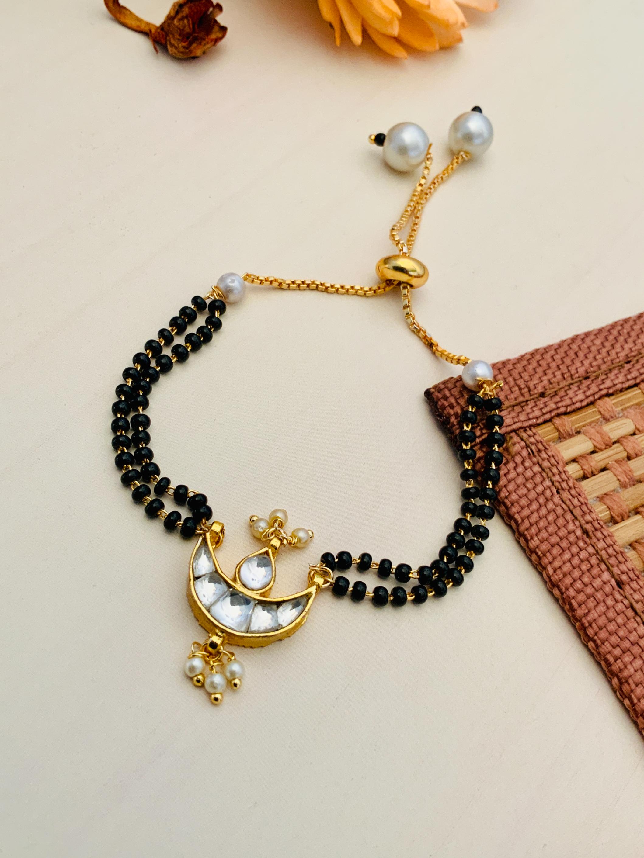 Pachi Kundan Hand Mangalsutra