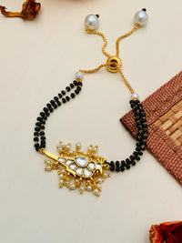 Thumbnail for Elegant Gold Plated Pachi Kundan Mangalsutra Bracelet - Abdesignsjewellery