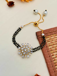 Thumbnail for Aesthetic American Diamond Gold Plated Mangalsutra Bracelet - Abdesignsjewellery