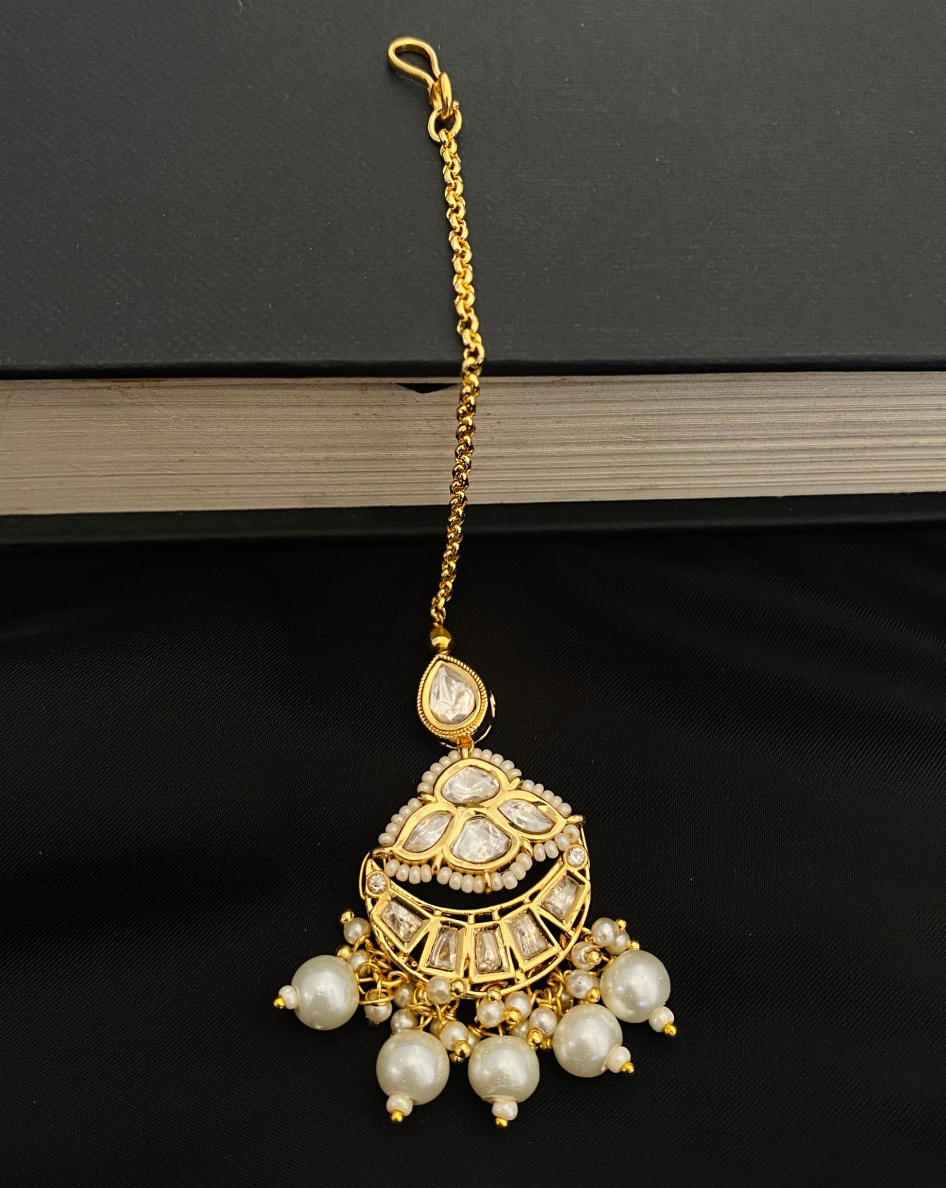 Gold Plated Polki Maangtikka