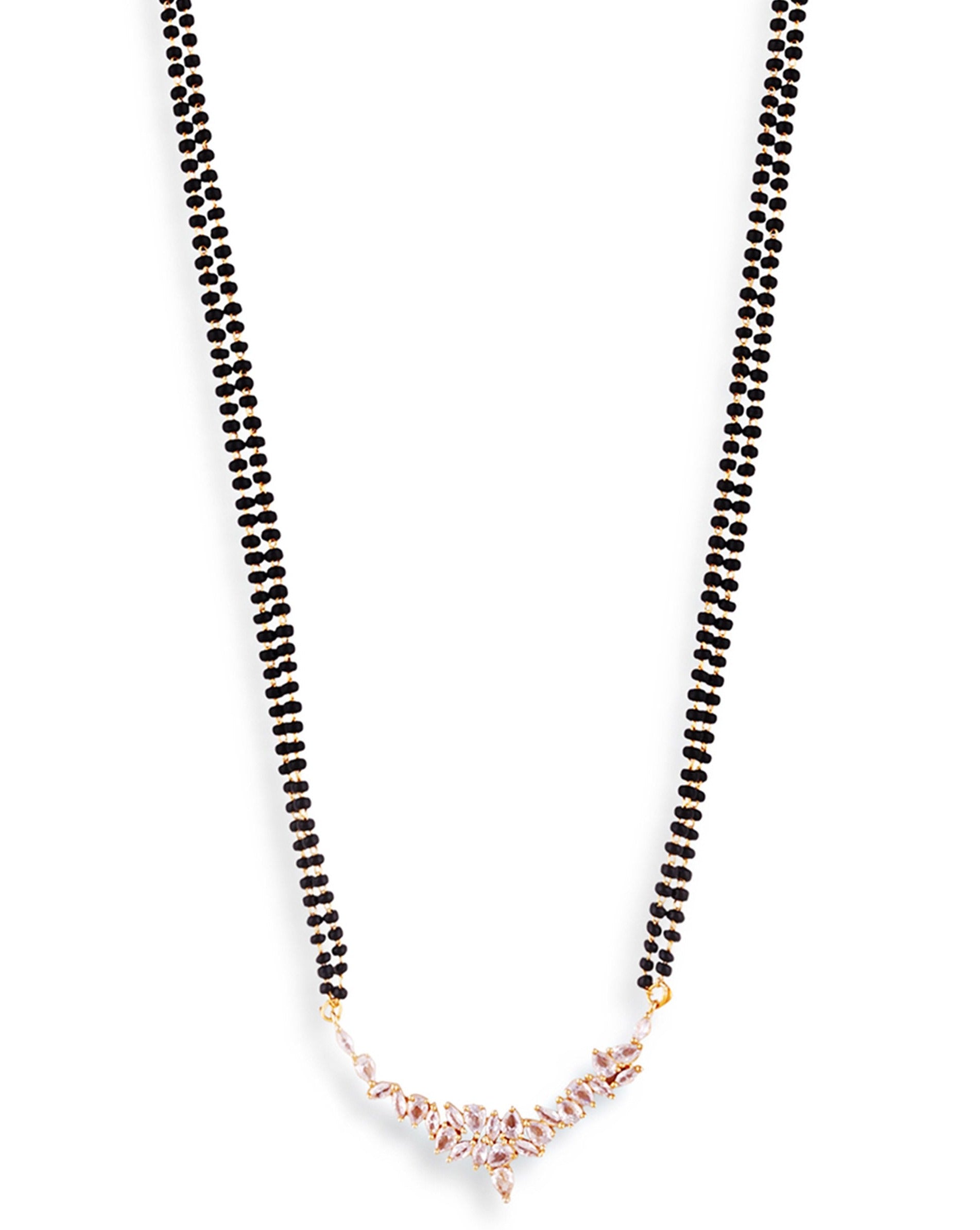 Gold Uncut Cluster Diamond Mangalsutra - Abdesignsjewellery