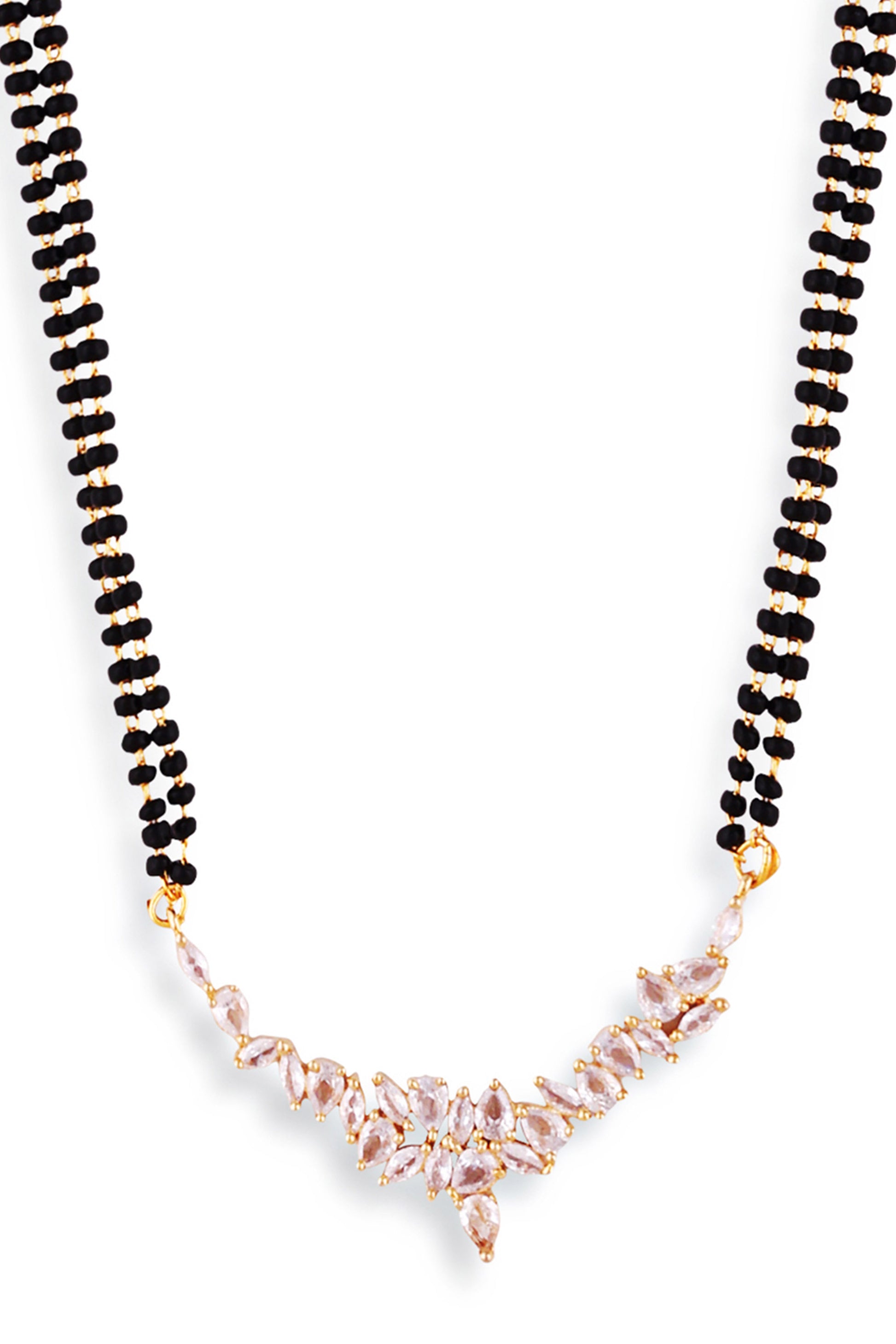 Gold Uncut Cluster Diamond Mangalsutra - Abdesignsjewellery