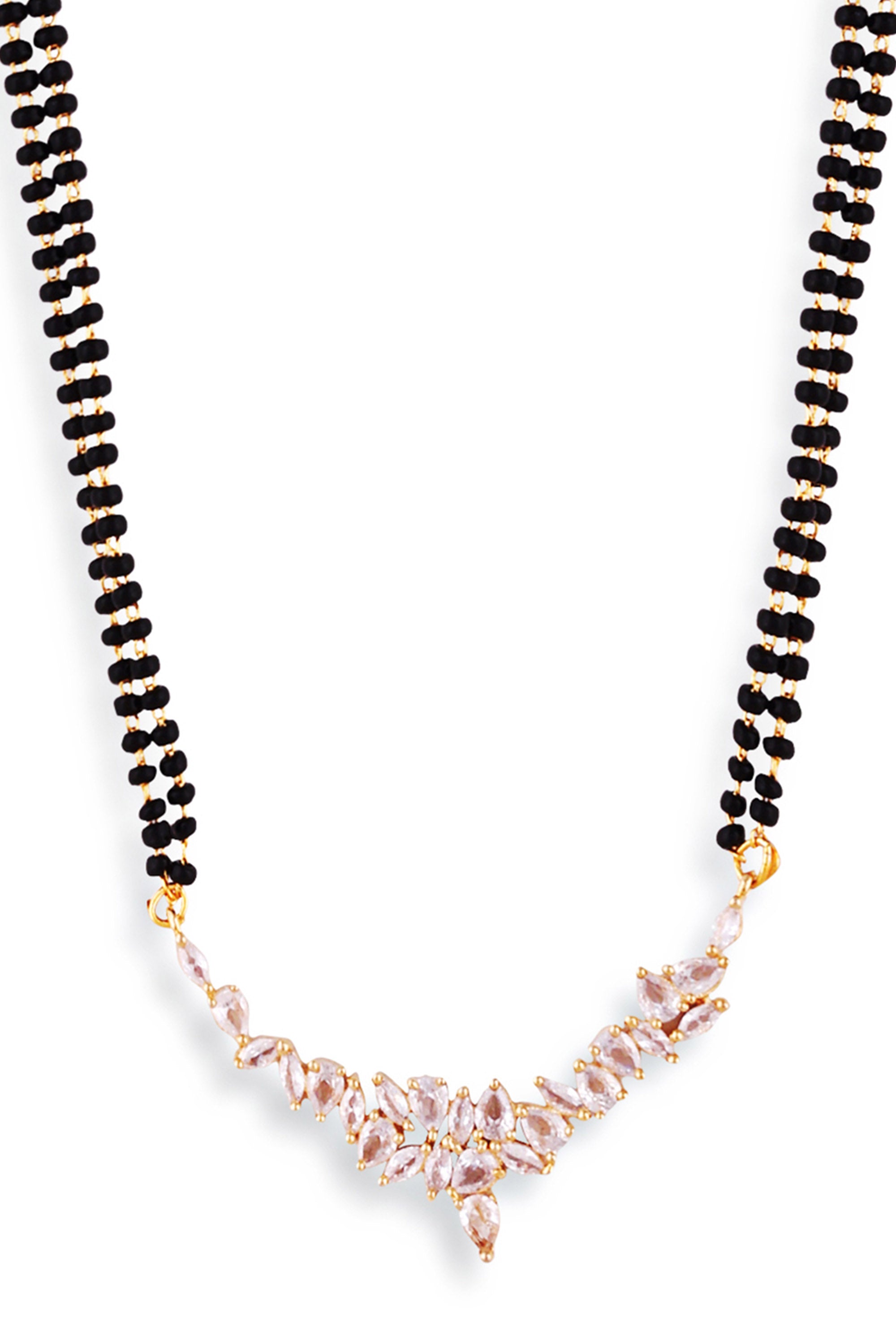 Gold Uncut Cluster Diamond Mangalsutra - Abdesignsjewellery