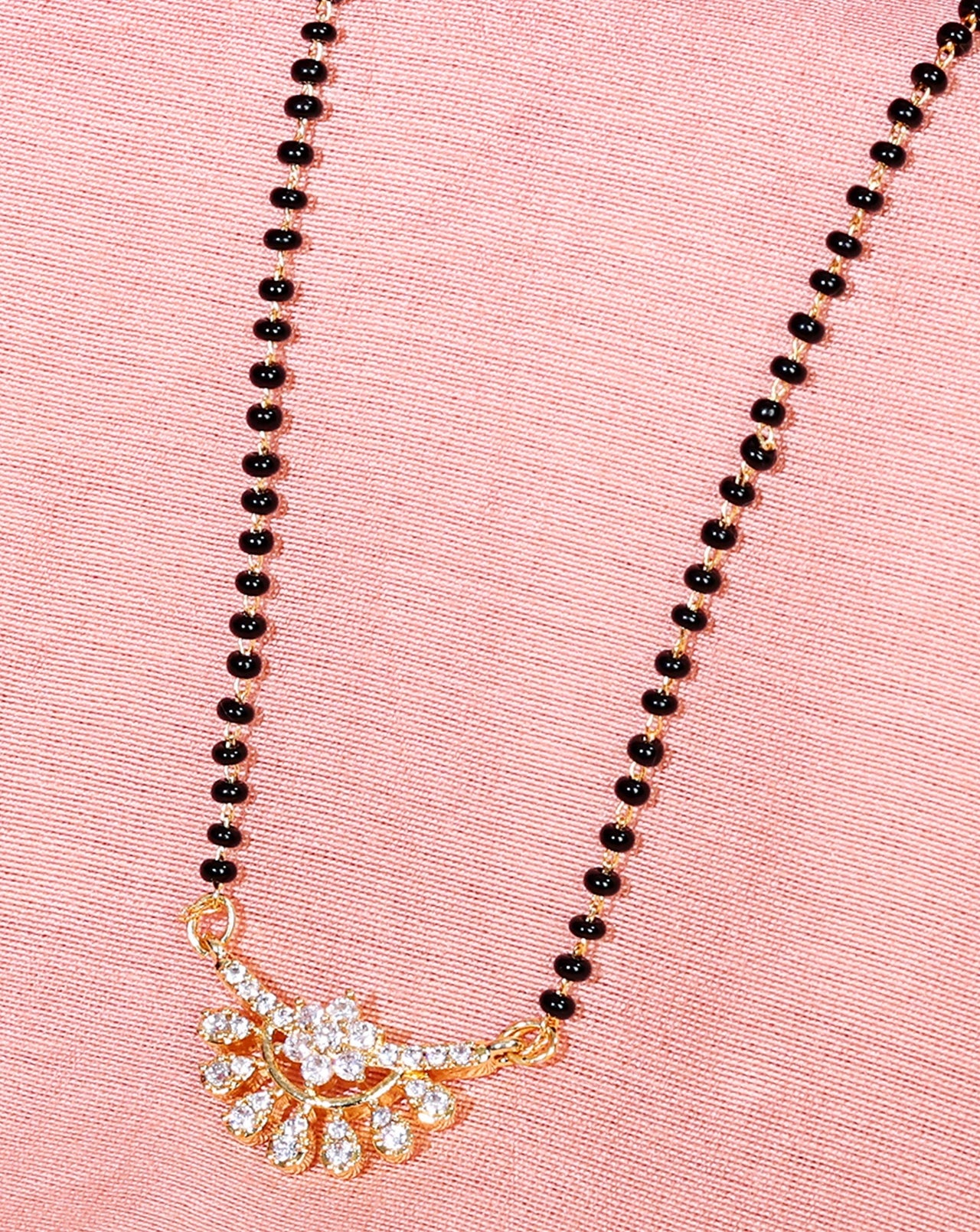 Elegant Diamond Blackbead Mangalsutra - Abdesignsjewellery