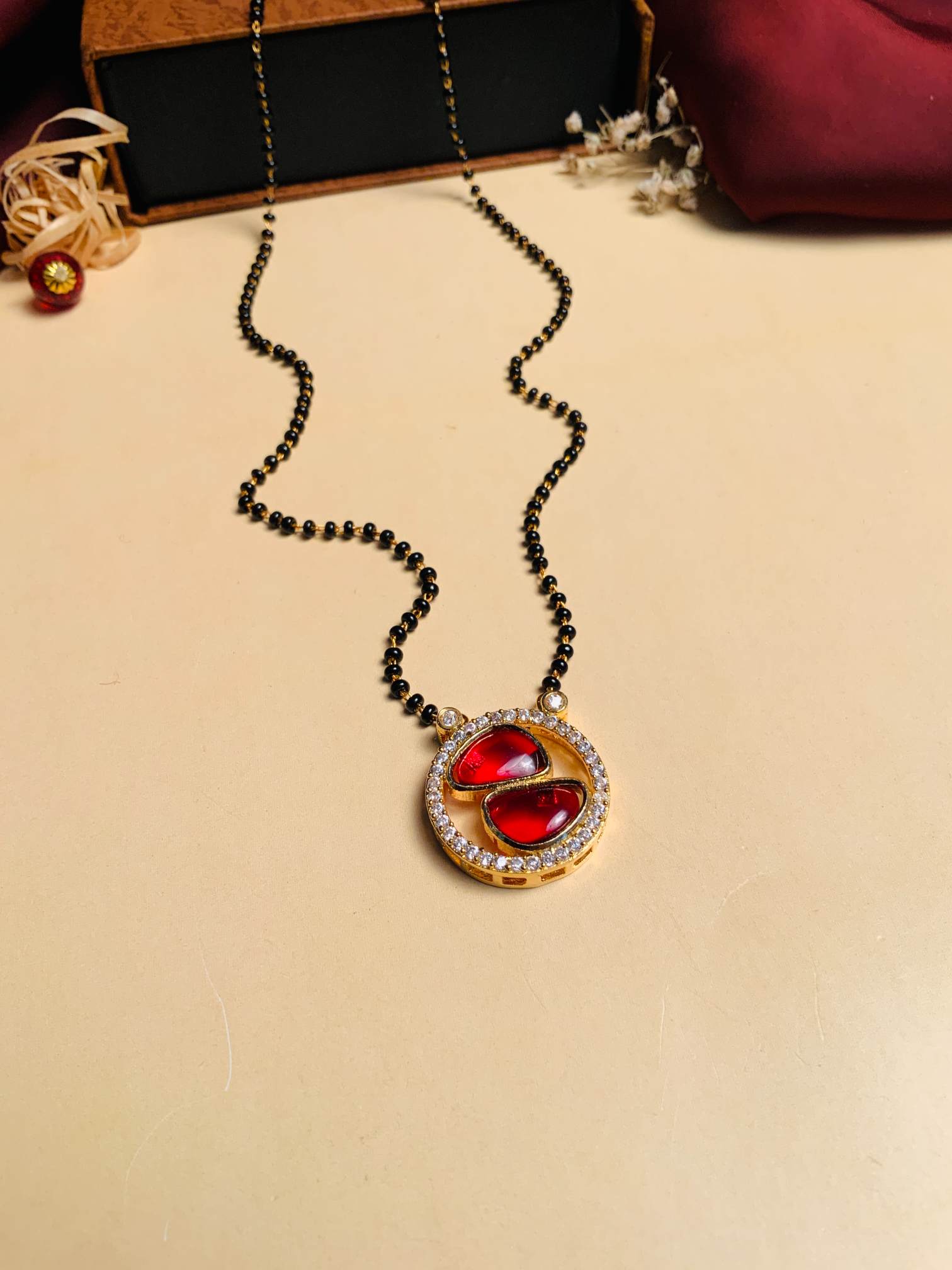 Elegant Mother Pearl Gold Plated Mangalsutra - Abdesignsjewellery