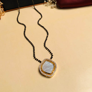 Charming Mother Pearl Gold Plated Mangalsutra - Abdesignsjewellery