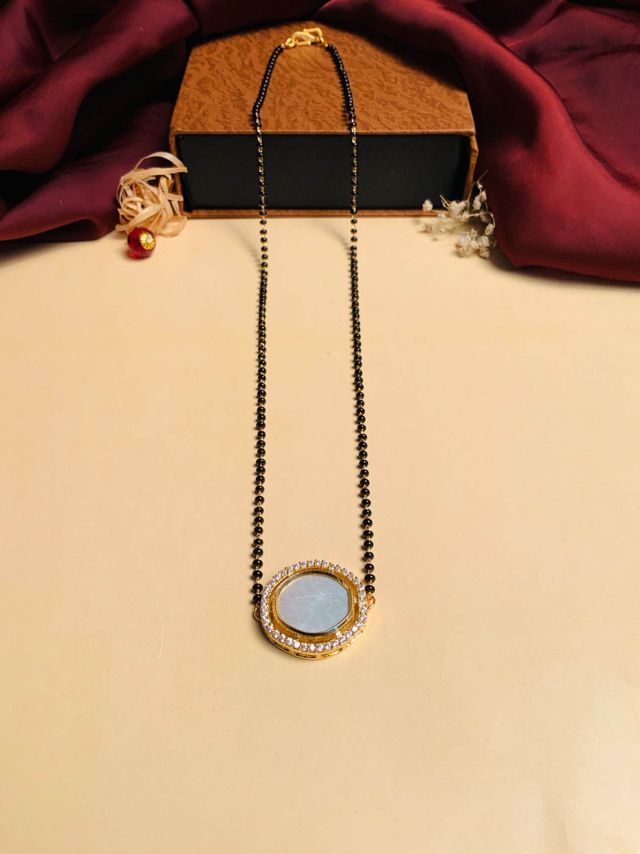 Bewitching Mother Pearl Gold Plated Mangalsutra - Abdesignsjewellery
