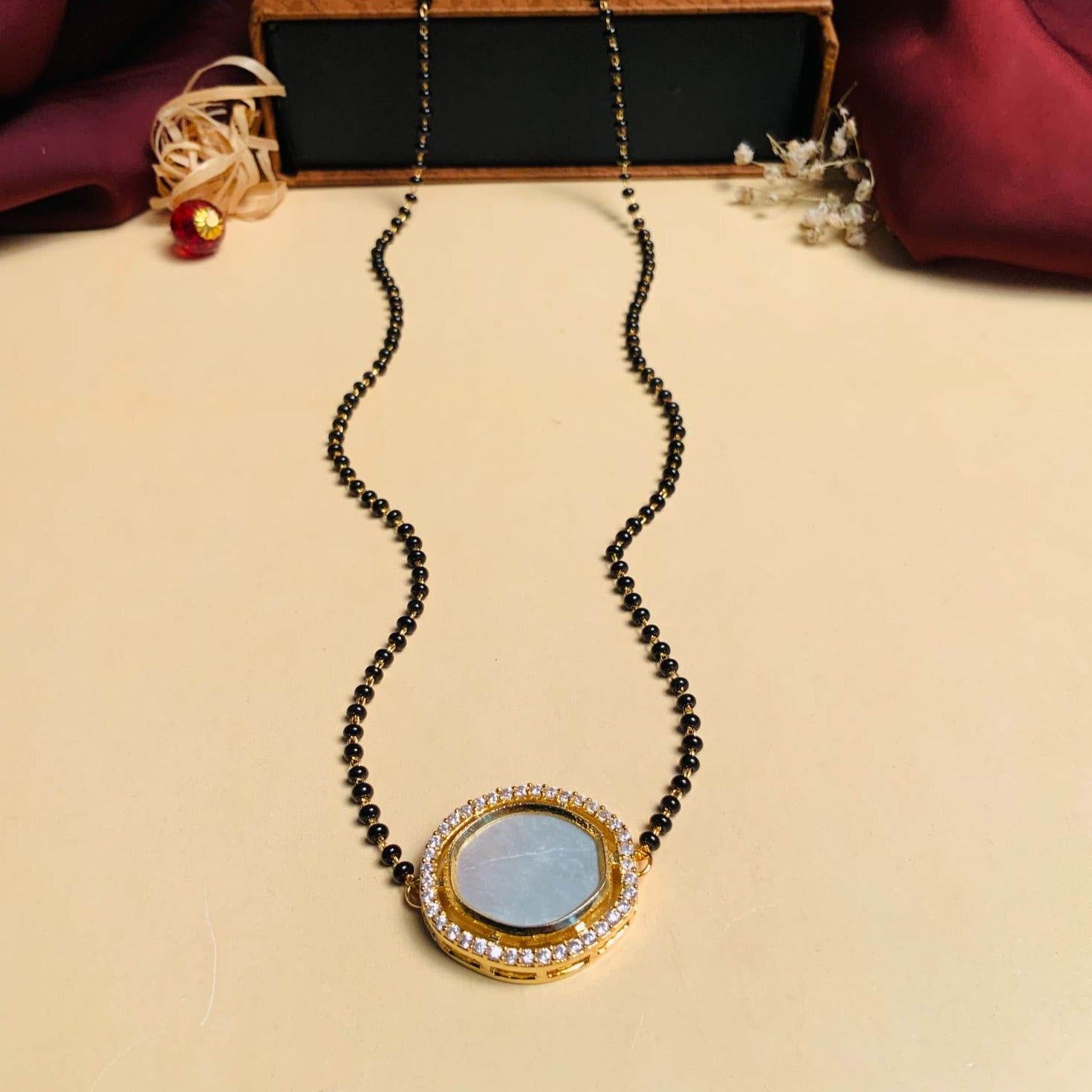 Bewitching Mother Pearl Gold Plated Mangalsutra - Abdesignsjewellery