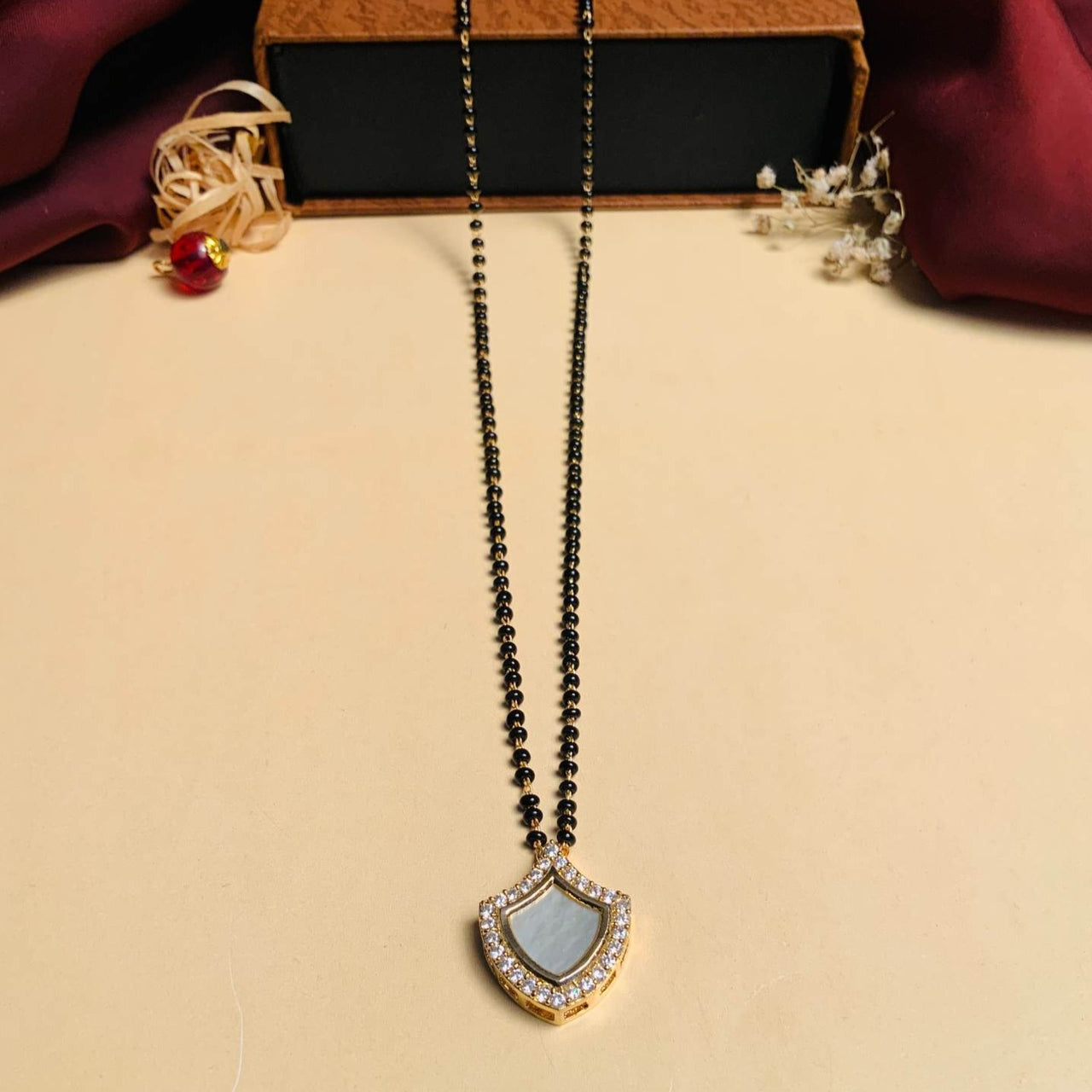 Beautiful Mother Pearl Gold Plated Mangalsutra - Abdesignsjewellery