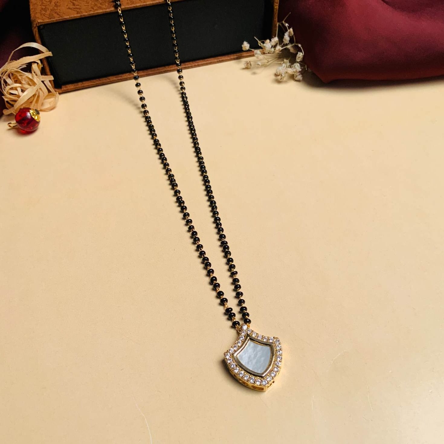 Beautiful Mother Pearl Gold Plated Mangalsutra - Abdesignsjewellery