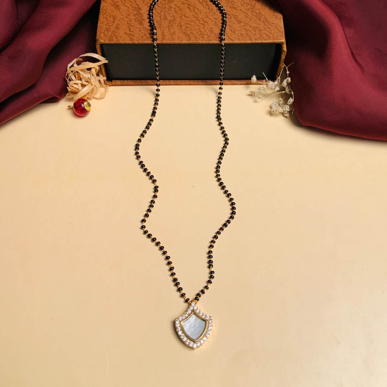 Beautiful Mother Pearl Gold Plated Mangalsutra - Abdesignsjewellery