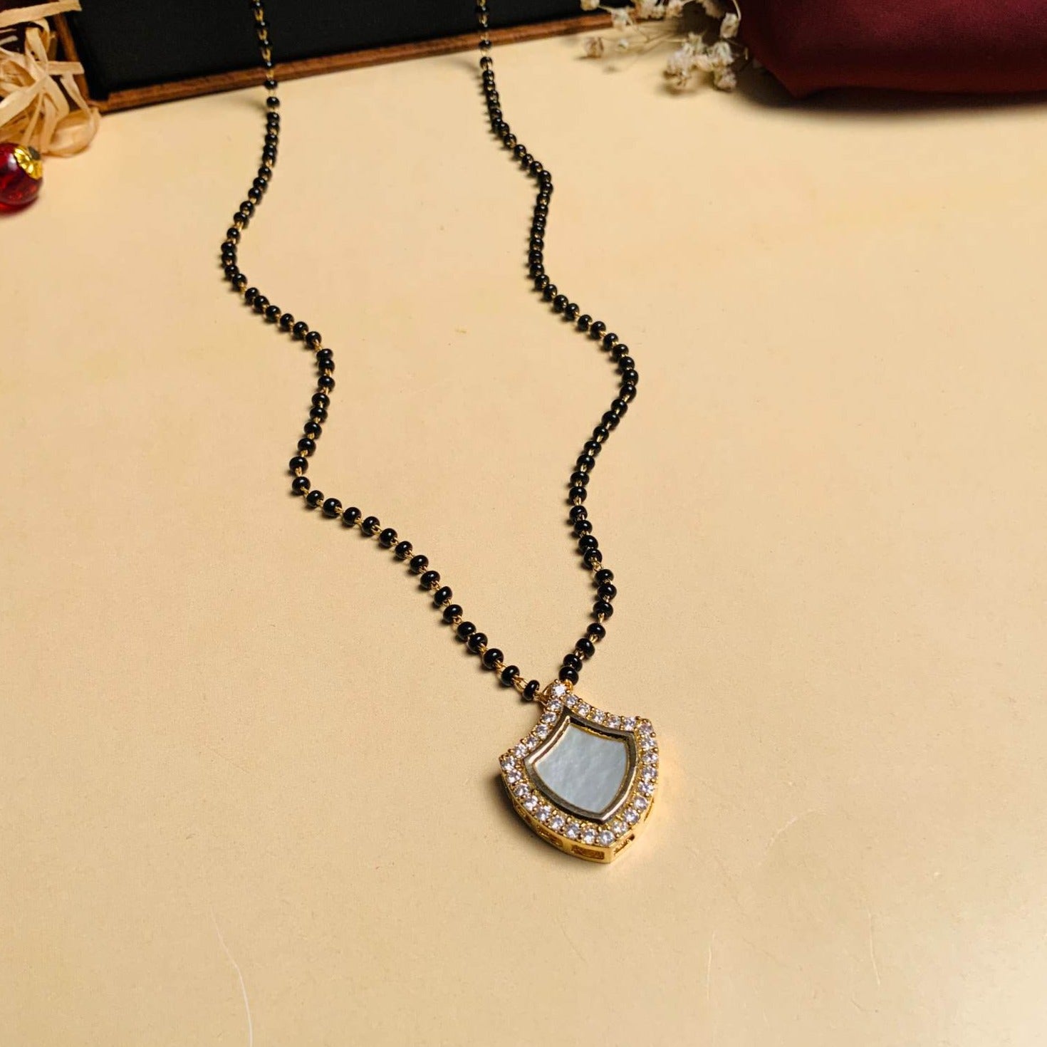 Beautiful Mother Pearl Gold Plated Mangalsutra - Abdesignsjewellery