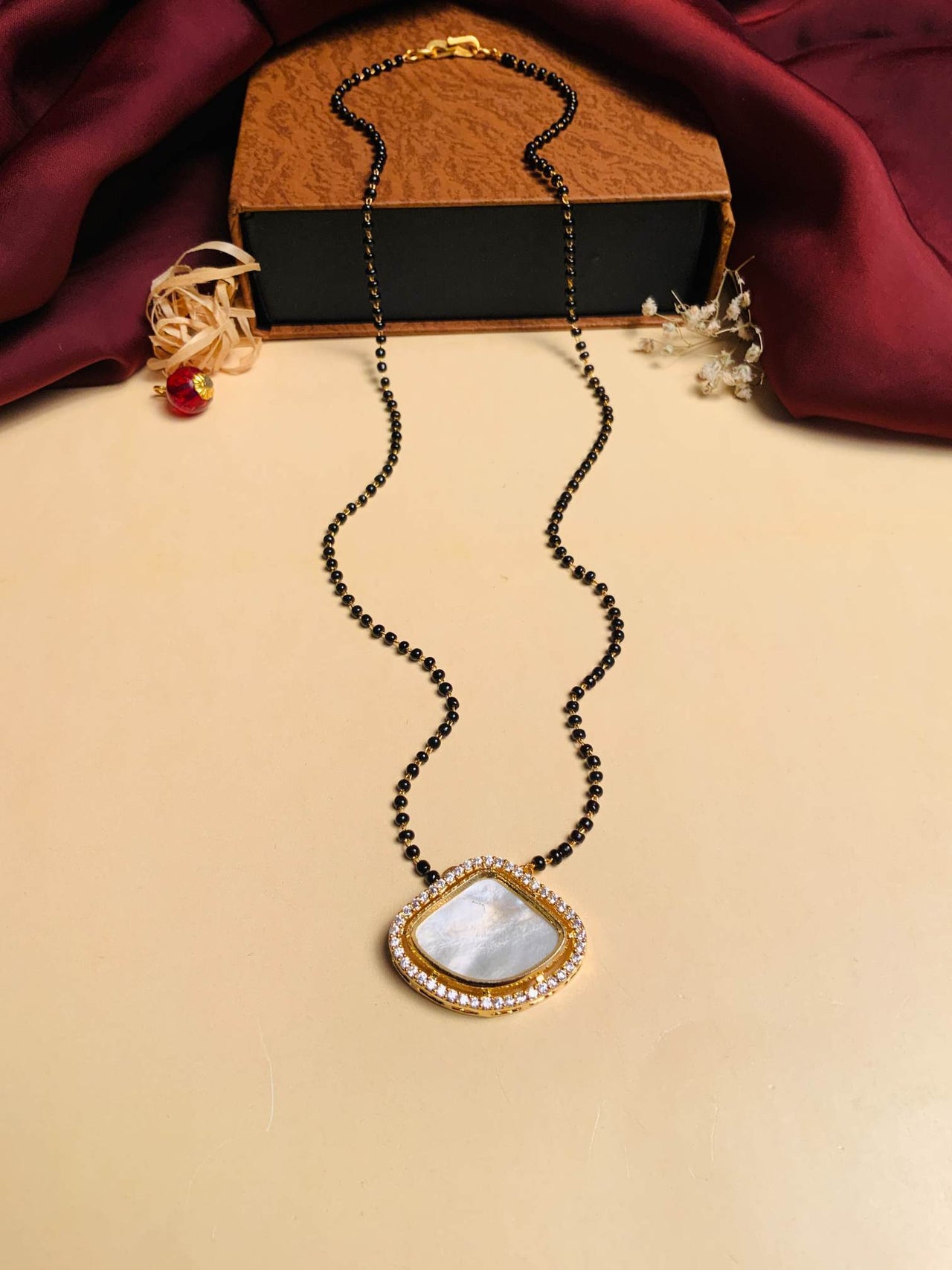 Attractive Mother Pearl Gold Plated Mangalsutra