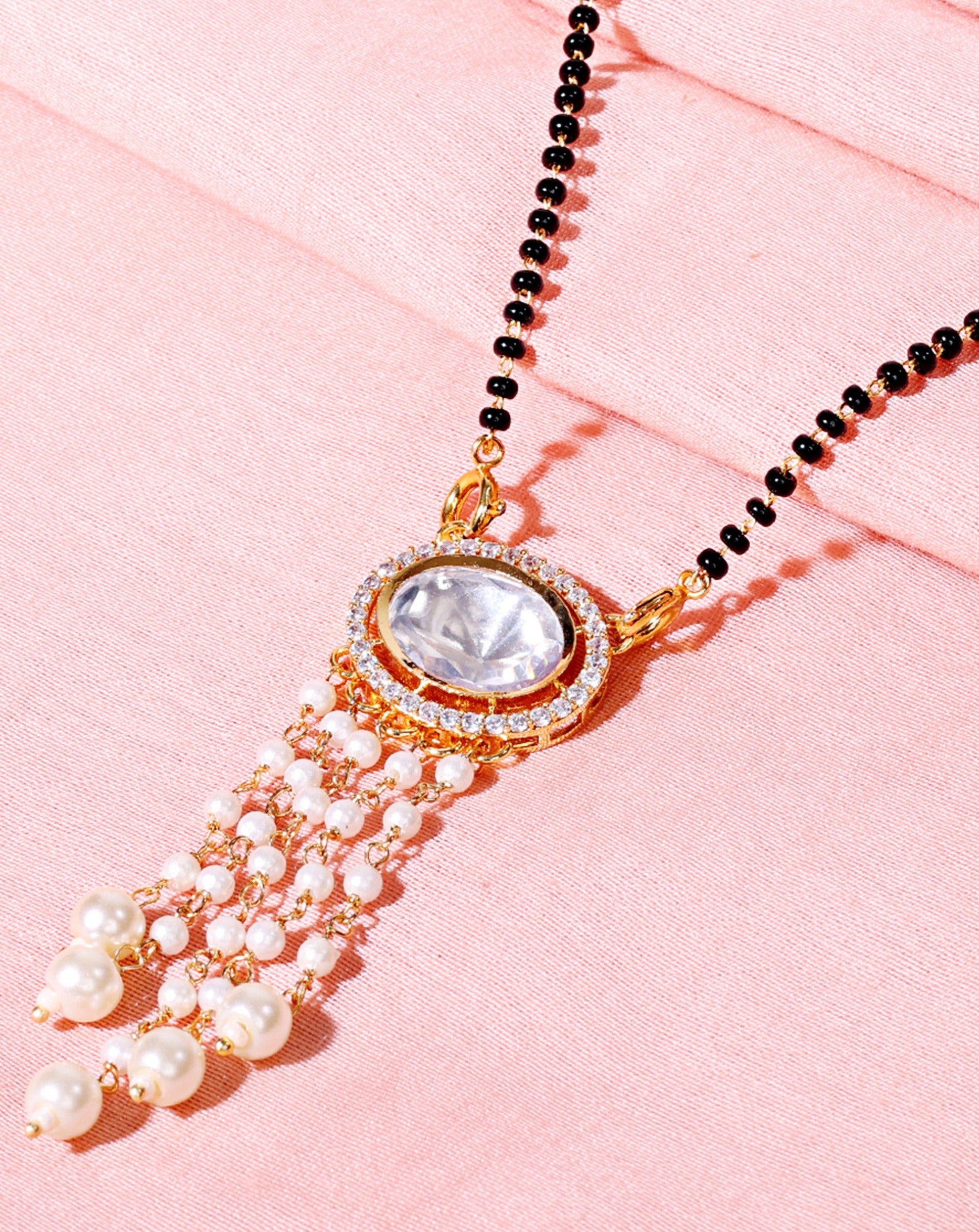 Enthralling Gold Polki Kundan Mangalsutra - Abdesignsjewellery