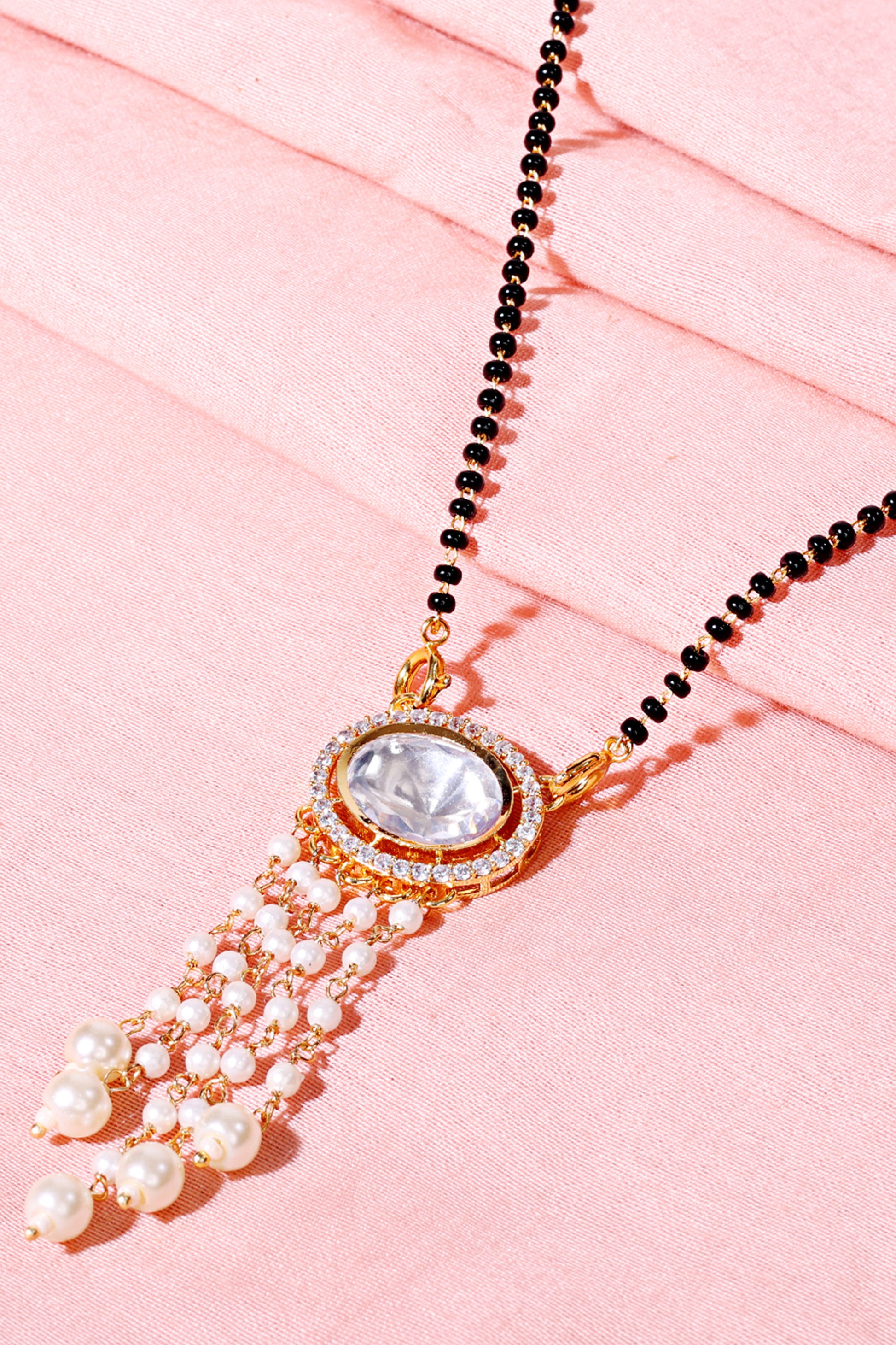 Enthralling Gold Polki Kundan Mangalsutra - Abdesignsjewellery