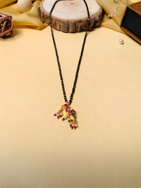 Thumbnail for Finely Crafted Gold Plated Pachi Kundan Pearl Drop Mangalsutra - Abdesignsjewellery