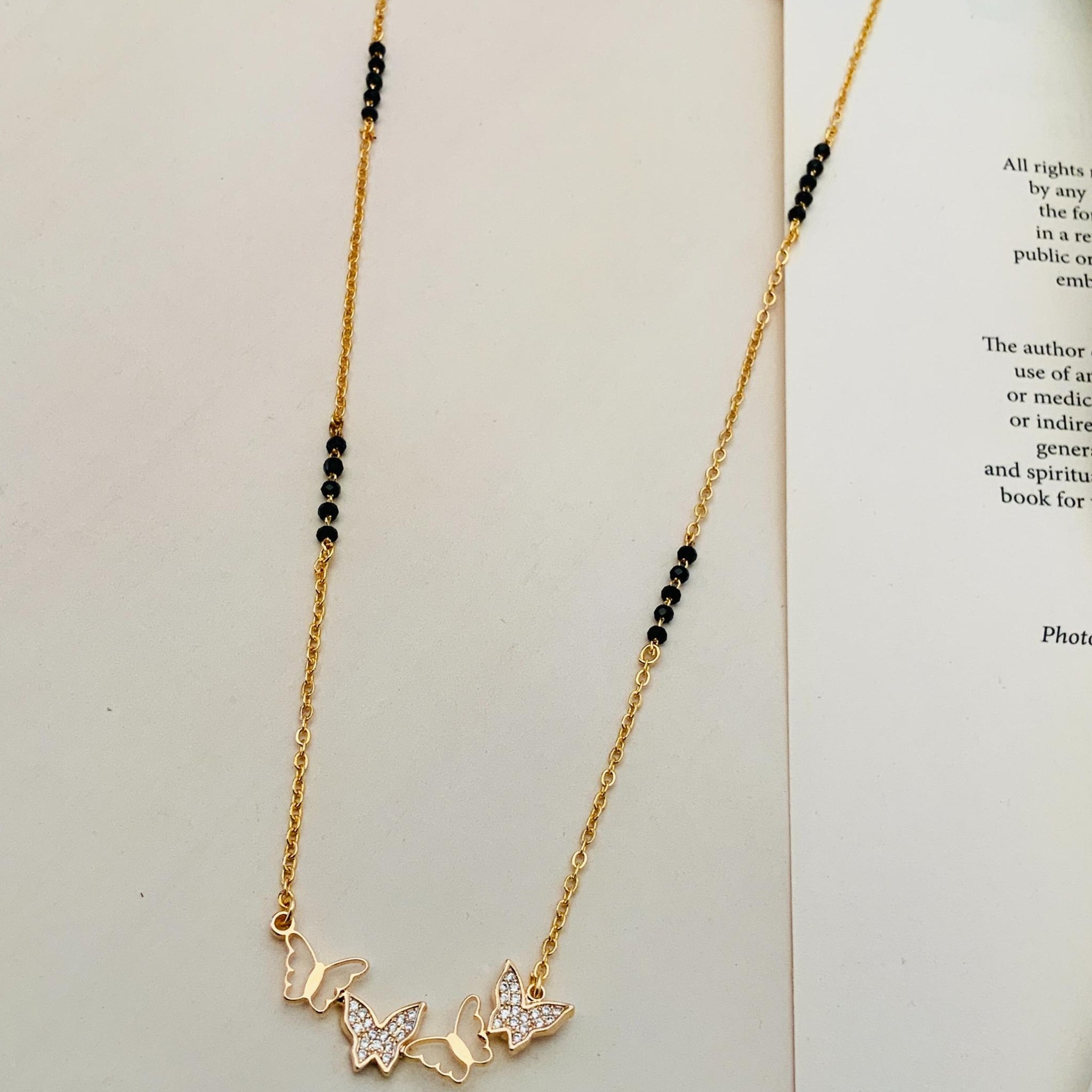 American Diamond Butterfly Mangalsutra